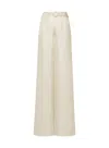 Lapointe Silky Twill High Waisted Belted Wide Leg Pant In Cream