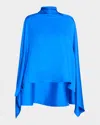 Lapointe Silky Twill Oversized Cape Tee In Electric Blue