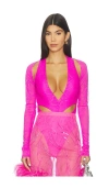 Lapointe Snake Lace Bodysuit In Pink