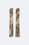 Lapointe Snake Mesh Gloves In Snake Print