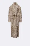 Lapointe Snow Leopard Shearling Long Coat In Snow Leopard