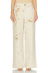 Lapointe Splatter Denim Painter Wide Leg In Splatter