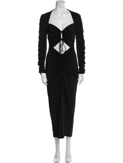 Pre-owned Lapointe Square Neckline Long Dress In Black