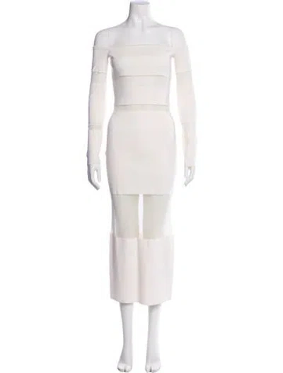 Pre-owned Lapointe Square Neckline Long Dress In Neutral