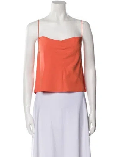 Pre-owned Lapointe Square Neckline Sleeveless Crop Top In Orange