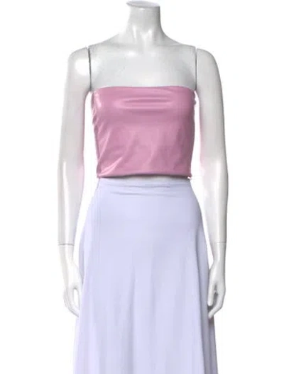 Pre-owned Lapointe Square Neckline Sleeveless Crop Top In Pink