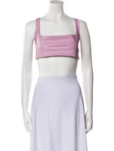 Pre-owned Lapointe Square Neckline Sleeveless Crop Top In Pink