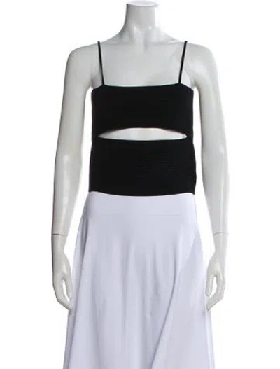 Pre-owned Lapointe Square Neckline Sleeveless Crop Top W/ Tags In Black