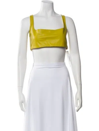 Pre-owned Lapointe Square Neckline Sleeveless Crop Top W/ Tags In Yellow