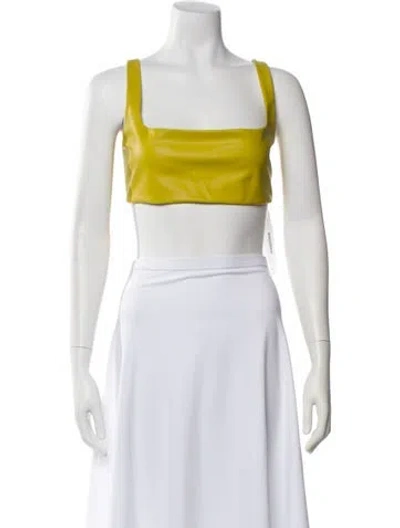 Pre-owned Lapointe Square Neckline Sleeveless Crop Top W/ Tags In Yellow