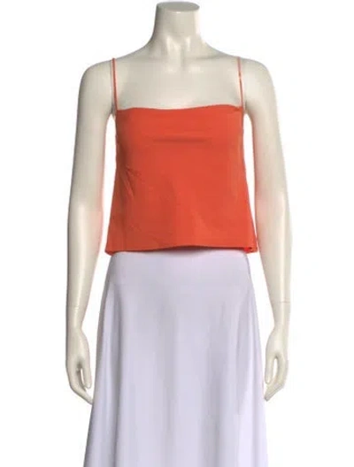 Pre-owned Lapointe Square Neckline Sleeveless Crop Top In Yellow