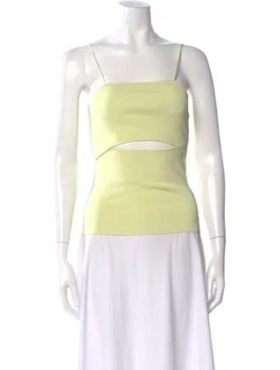 Pre-owned Lapointe Square Neckline Sleeveless Crop Top In Yellow