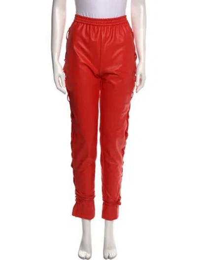 Pre-owned Lapointe Straight Leg Pants In Red