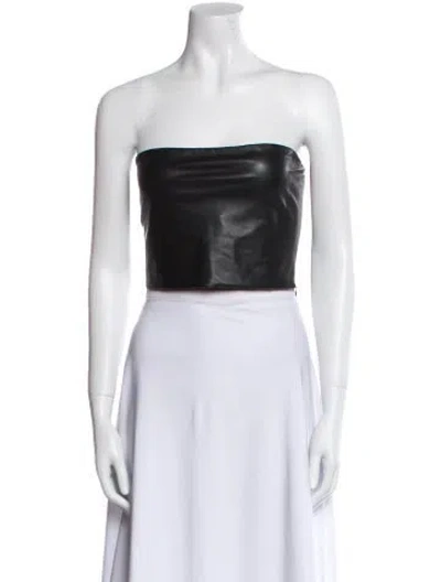 Pre-owned Lapointe Strapless Crop Top In Black