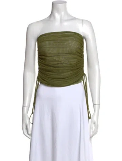 Pre-owned Lapointe Strapless Crop Top In Black