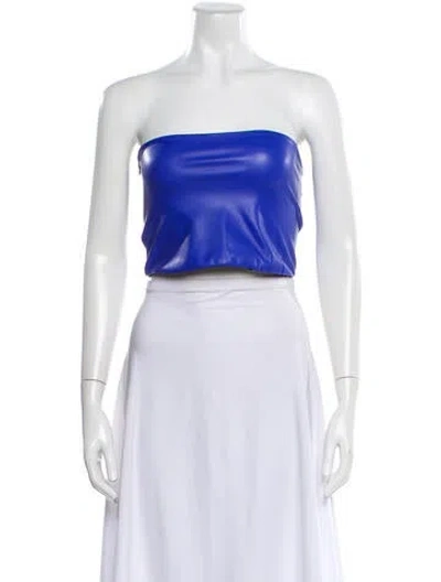 Pre-owned Lapointe Strapless Crop Top In Blue