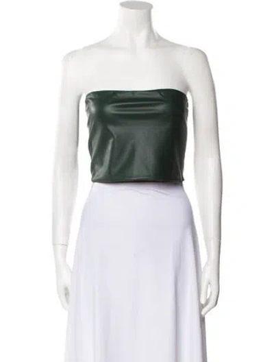 Pre-owned Lapointe Strapless Crop Top In Green