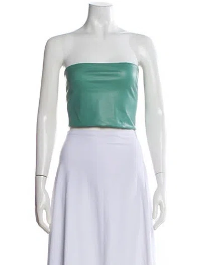 Pre-owned Lapointe Strapless Crop Top In Green