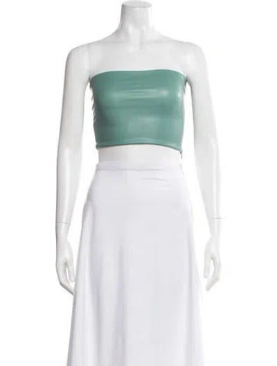 Pre-owned Lapointe Strapless Crop Top In Green
