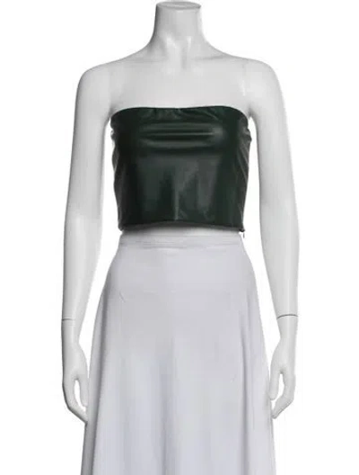 Pre-owned Lapointe Strapless Crop Top In Green