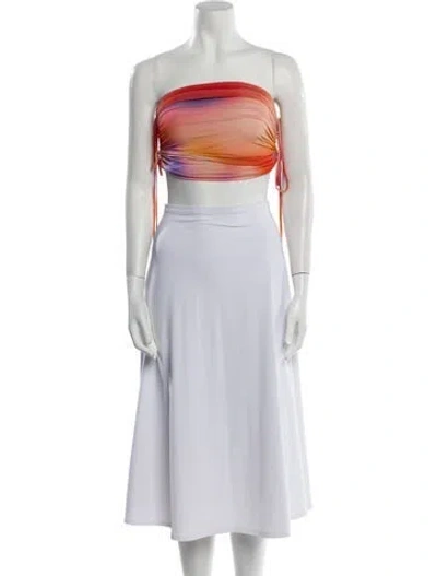 Pre-owned Lapointe Strapless Crop Top In Multi