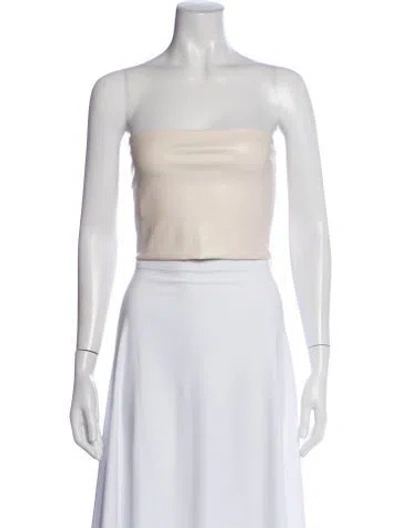 Pre-owned Lapointe Strapless Crop Top In Neutral