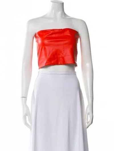 Pre-owned Lapointe Strapless Crop Top In Orange