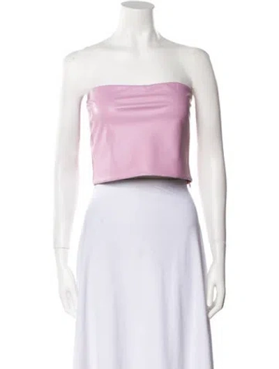 Pre-owned Lapointe Strapless Crop Top In Pink