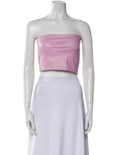 Pre-owned Lapointe Strapless Crop Top In Pink