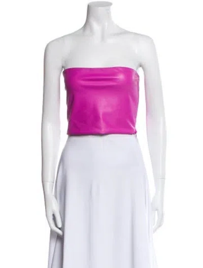 Pre-owned Lapointe Strapless Crop Top In Purple