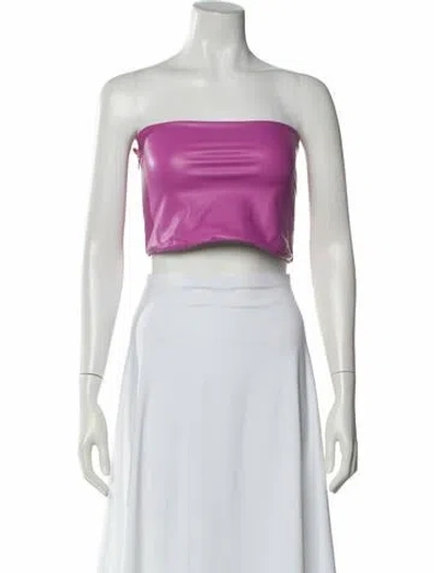 Pre-owned Lapointe Strapless Crop Top In Purple