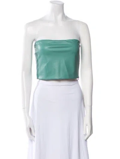 Pre-owned Lapointe Strapless Crop Top W/ Tags In Green