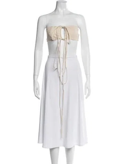Pre-owned Lapointe Strapless Crop Top W/ Tags In White
