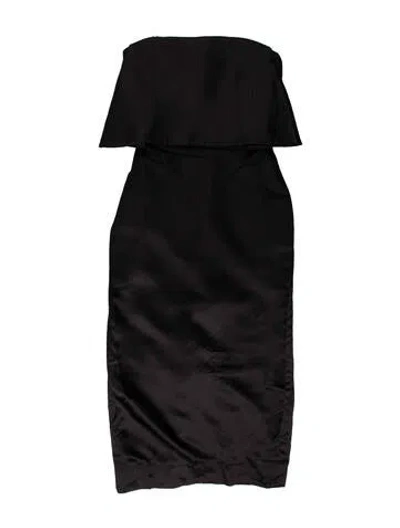 Pre-owned Lapointe Strapless Knee-length Dress In Black