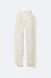 Lapointe Stretch Cotton Twill Denim Pant With Feathers In Cream