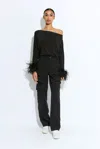 Lapointe Stretch Drape Crepe Utility Pant In Black