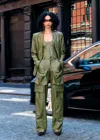 Lapointe Stretch Faux Leather Blazer In Dark Olive