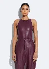 Lapointe Stretch Faux Leather Bodysuit In Mulberry