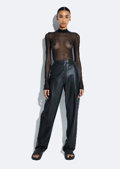 Lapointe Stretch Faux Leather Tapered Trouser In Black
