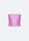 Lapointe Stretch Faux Leather Tube Top In Orchid