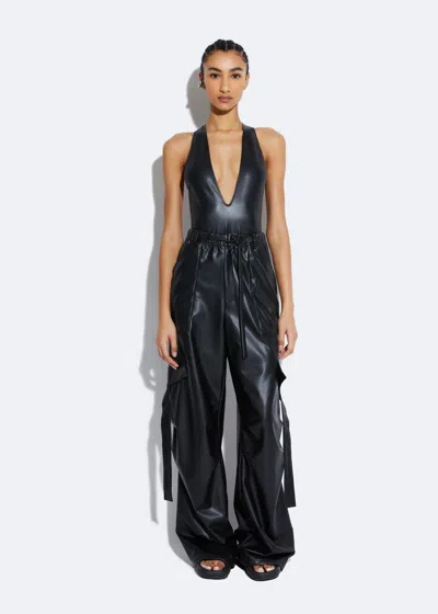 Lapointe Stretch Faux Leather Utility Pant In Black