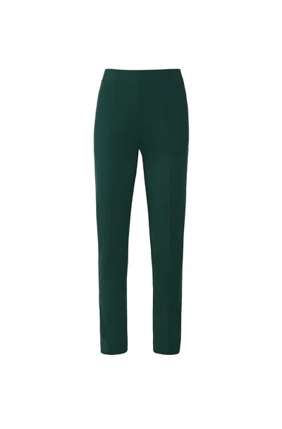 Lapointe Stretch Scuba Fitted Pintuck Pant In Forest