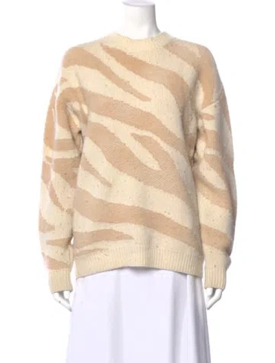 Pre-owned Lapointe Striped Crew Neck Sweater In Neutral