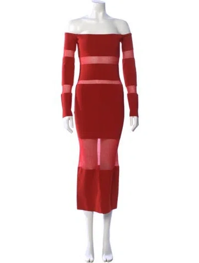 Pre-owned Lapointe Striped Midi Length Dress In Orange