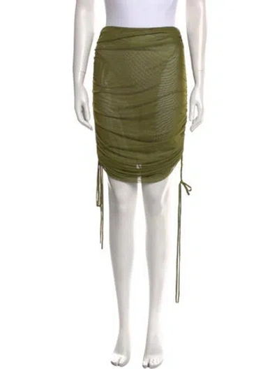 Pre-owned Lapointe Tassel Accents Knee-length Skirt In Green