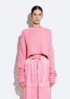 Lapointe Textured Cotton Sweater In Lotus