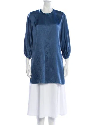 Pre-owned Lapointe Three-quarter Sleeve Top In Blue