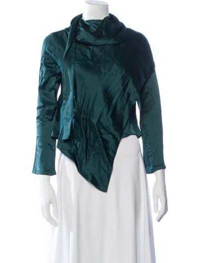 Pre-owned Lapointe Tie Neck Long Sleeve Blouse In Multi