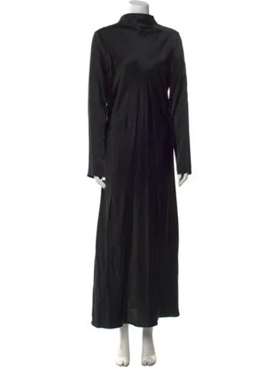 Pre-owned Lapointe Turtleneck Long Dress In Black