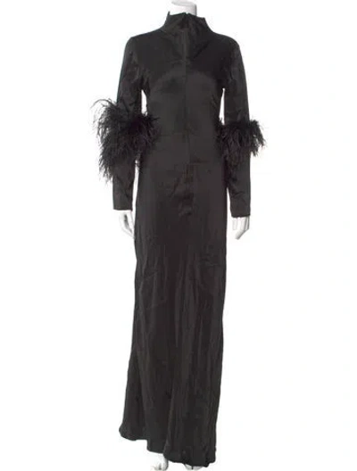 Pre-owned Lapointe Turtleneck Long Dress In Grey